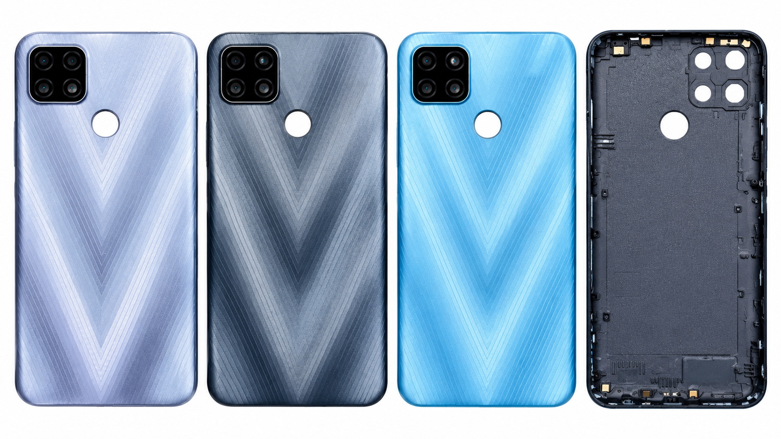 Compatible Replacement for Realme Narzo 20 Back Panel – Grey, Black & Blue